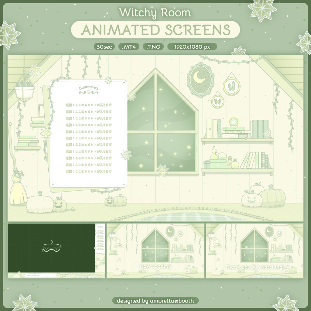 🎃 Halloween Theme Overlay Sets - Animated Screens【動く配信画面】