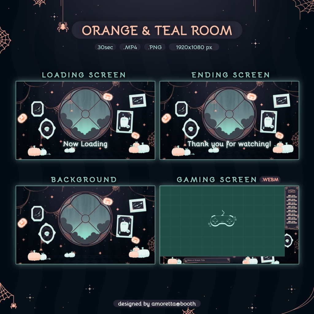 🎃 Halloween Theme Overlay Sets - Animated Screens【動く配信画面】