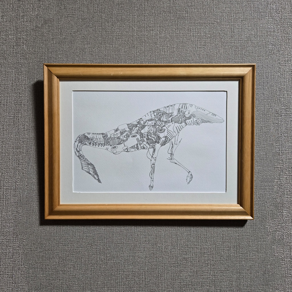 イラスト原画「鯨」