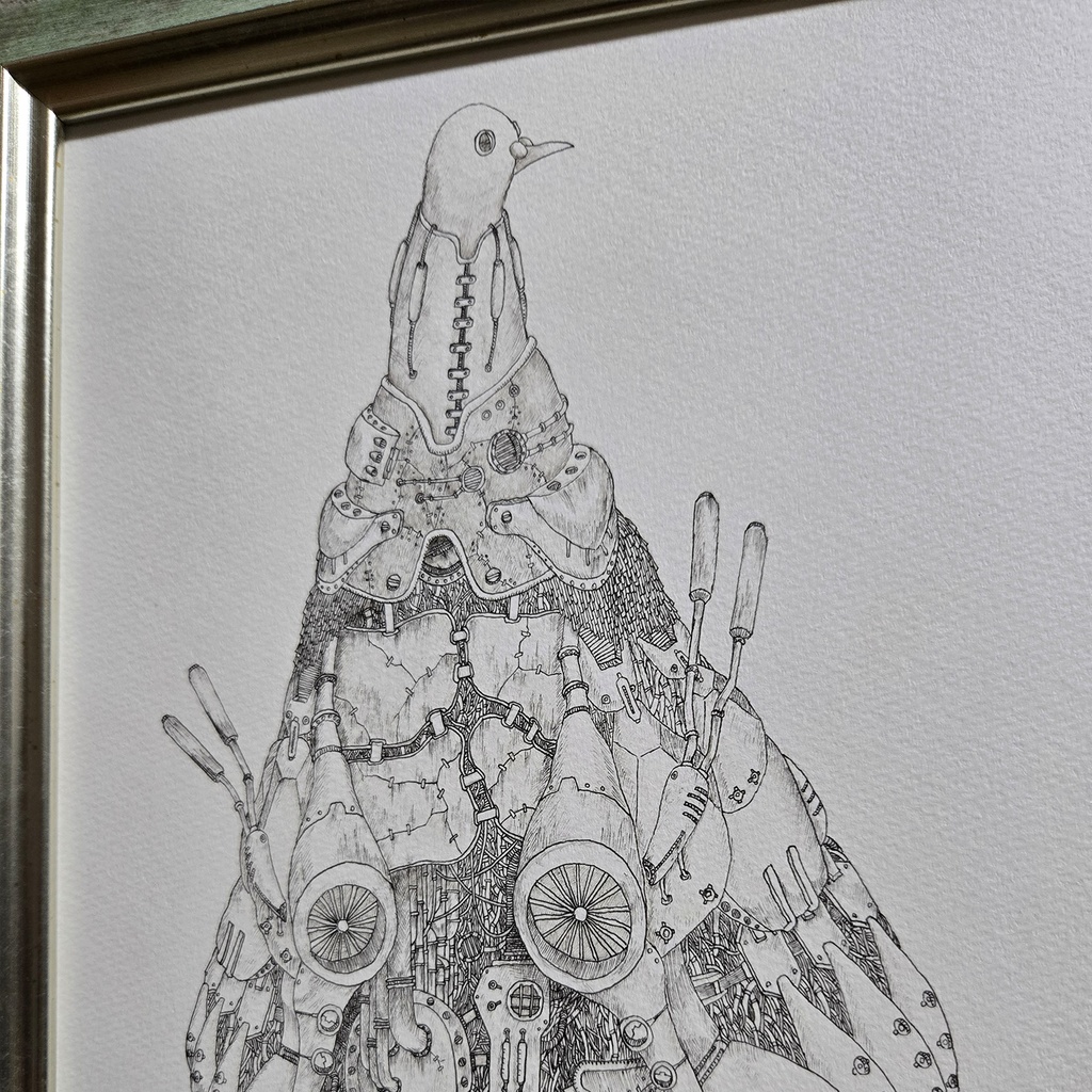 イラスト原画「鳩」