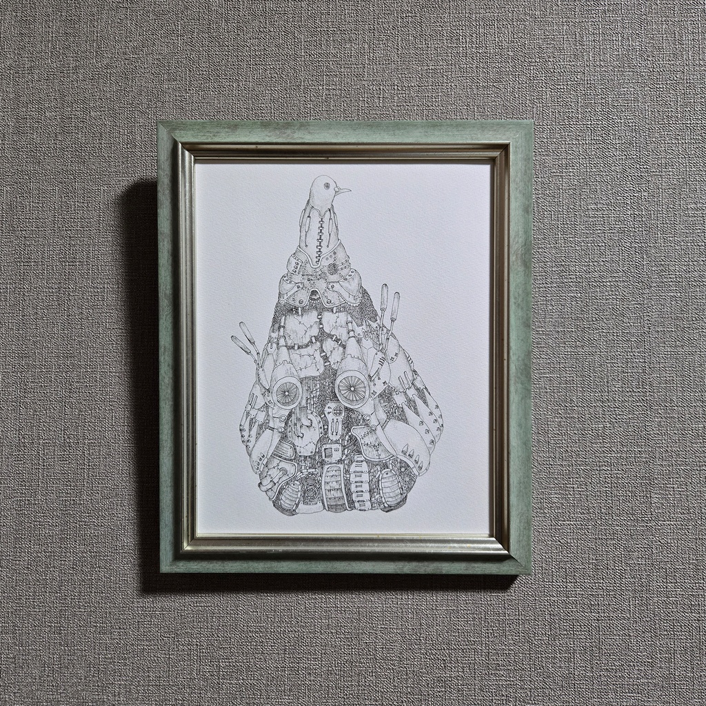 イラスト原画「鳩」