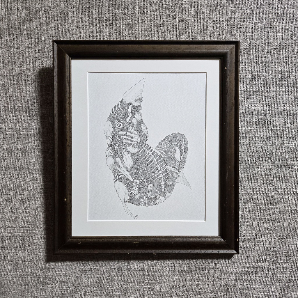 イラスト原画「鮫」