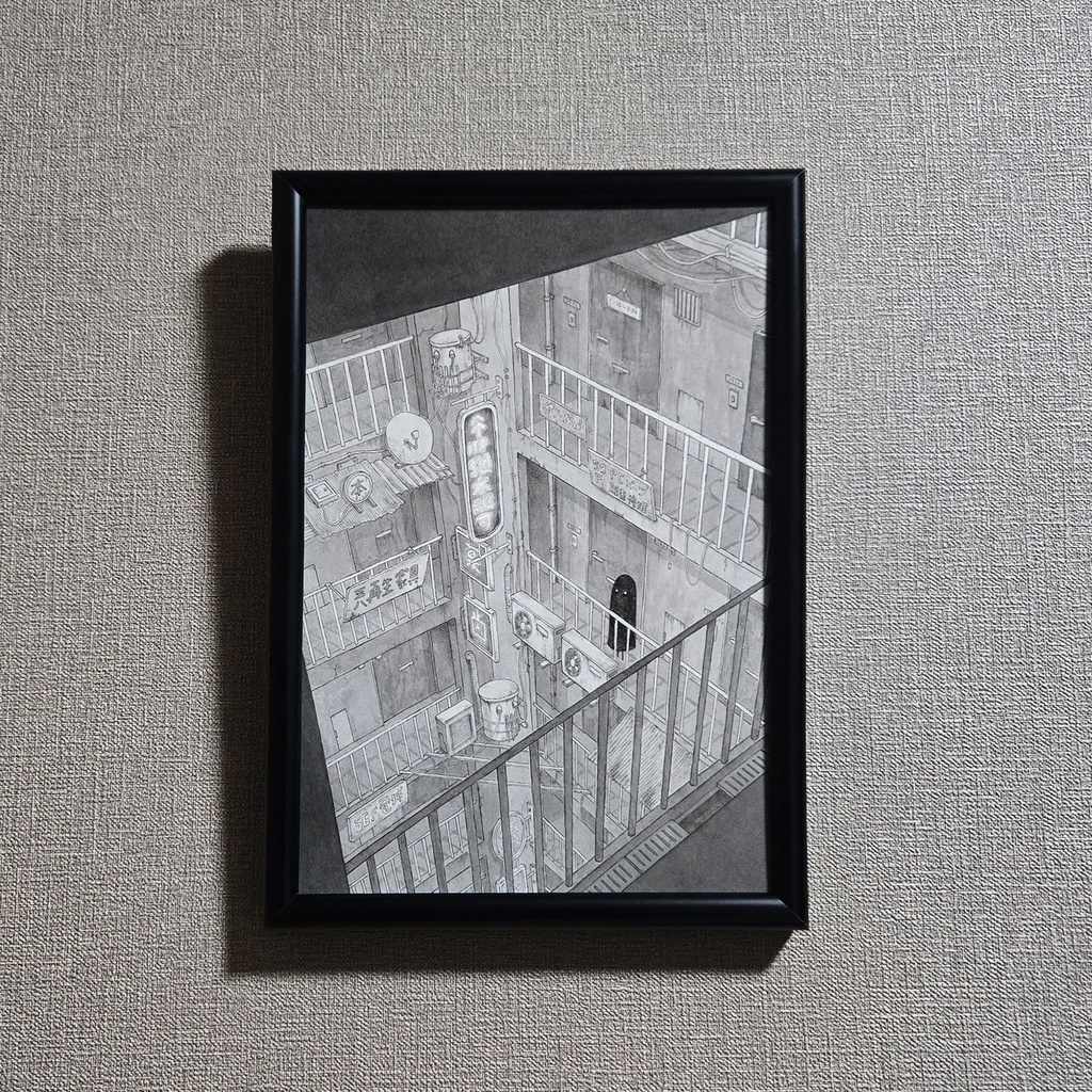 イラスト原画「吹き抜け」