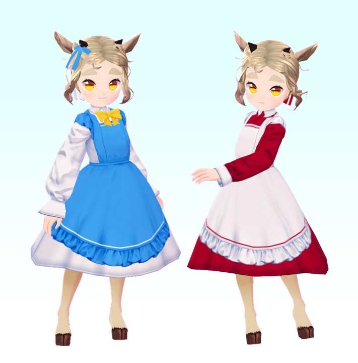 フリルエプロン Frill apron /11 colors and 4 line colors【#Vroid 正式版カスタムアイテム対応】