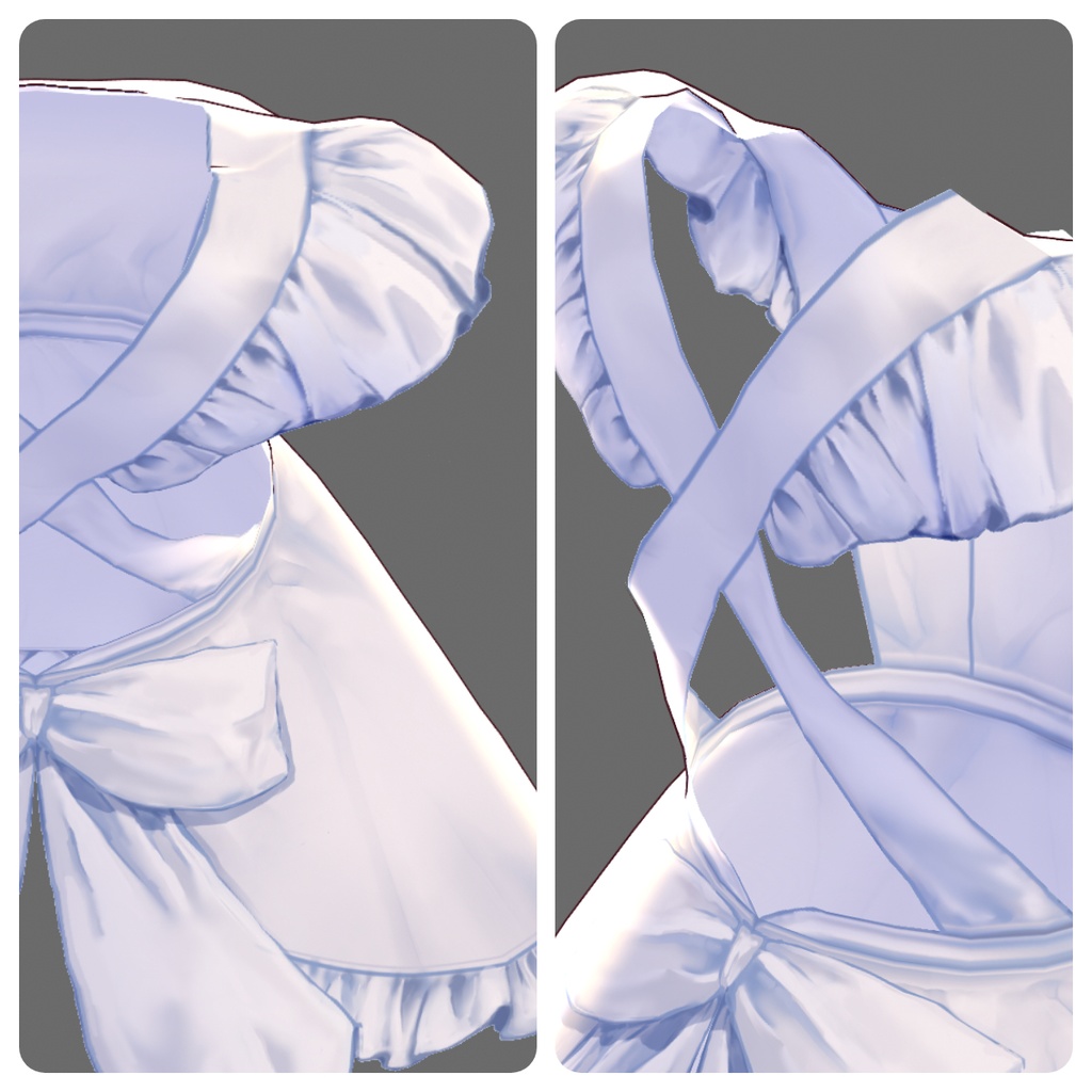 フリルエプロン Frill apron /11 colors and 4 line colors【#Vroid 正式版カスタムアイテム対応】