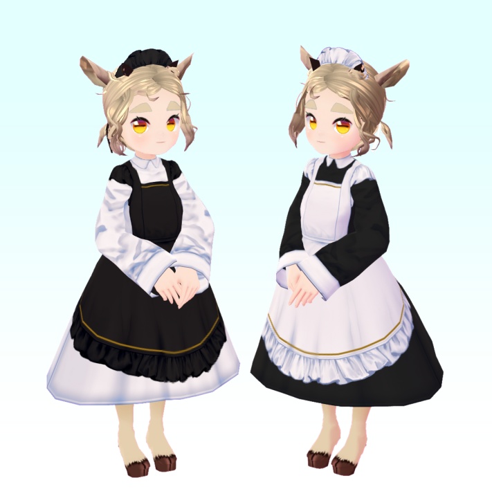 フリルエプロン Frill apron /11 colors and 4 line colors【#Vroid 正式版カスタムアイテム対応】