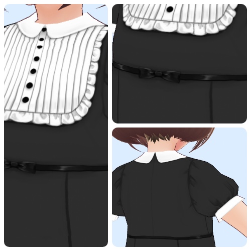 ヨーク切り替えAラインワンピース 11色/A line dress【#Vroid 正式版対応】