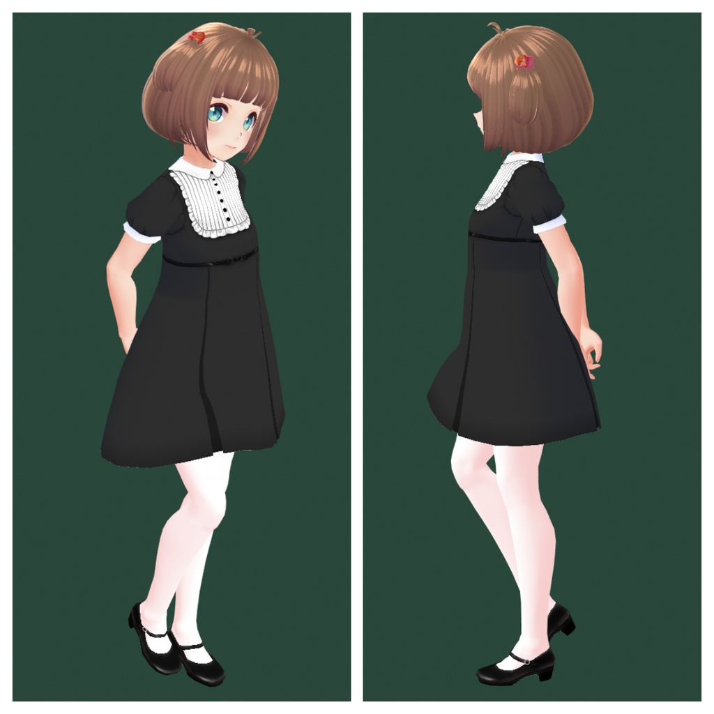 【Vroid正式版対応】ワンストラップパンプス 2色 strap shoes【#VRoid】