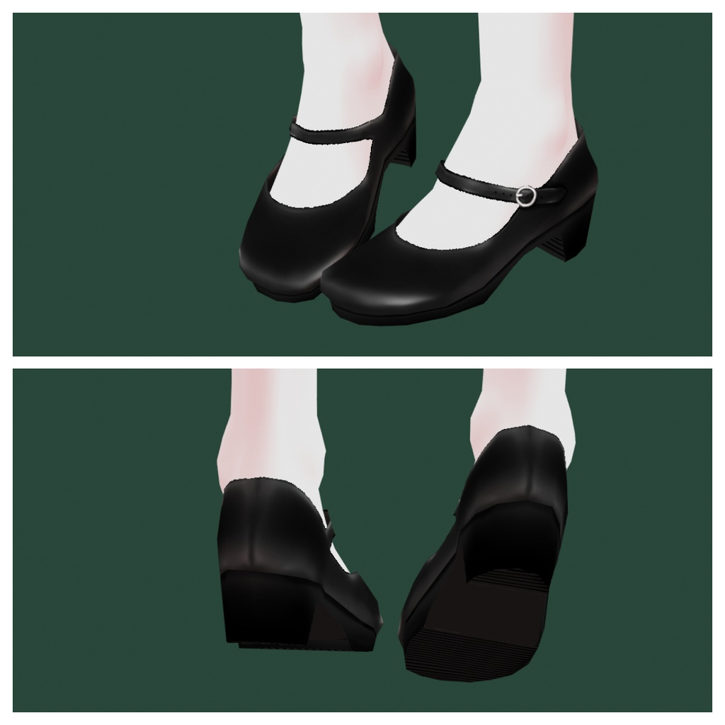 【Vroid正式版対応】ワンストラップパンプス 2色 strap shoes【#VRoid】