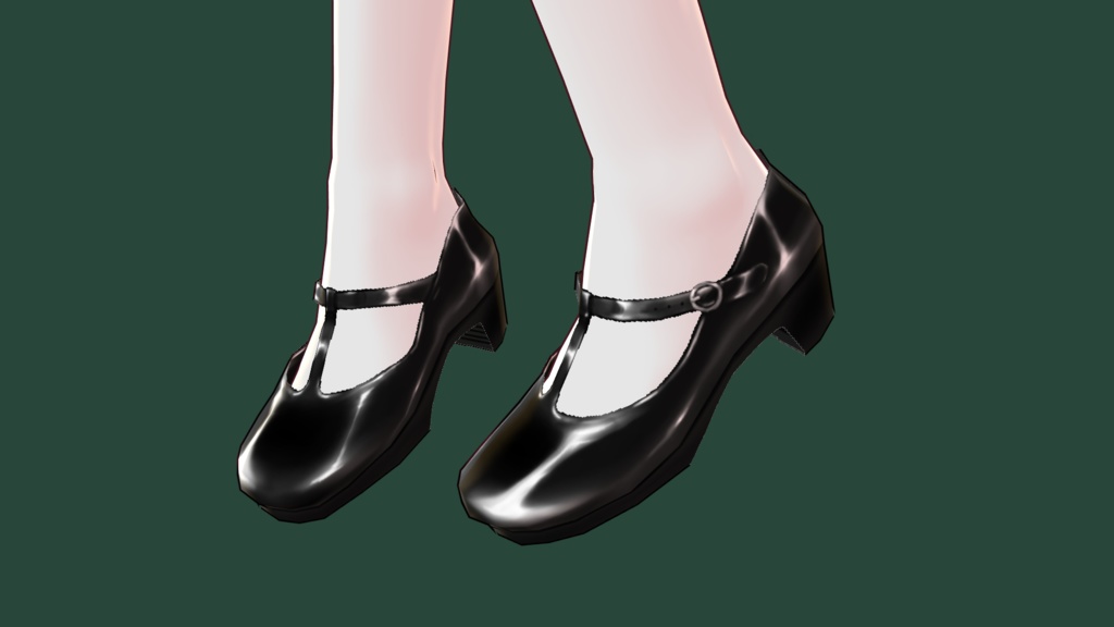 【Vroid正式版対応】Tストラップエナメルパンプス 10色 T-strap shoes【#Vroid】
