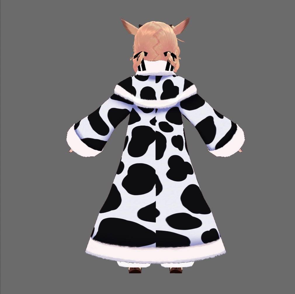 ふわもこ牛柄コート【 #Vroid 正式版カスタムアイテム対応】