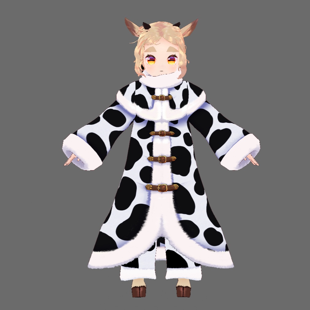 ふわもこ牛柄コート【 #Vroid 正式版カスタムアイテム対応】