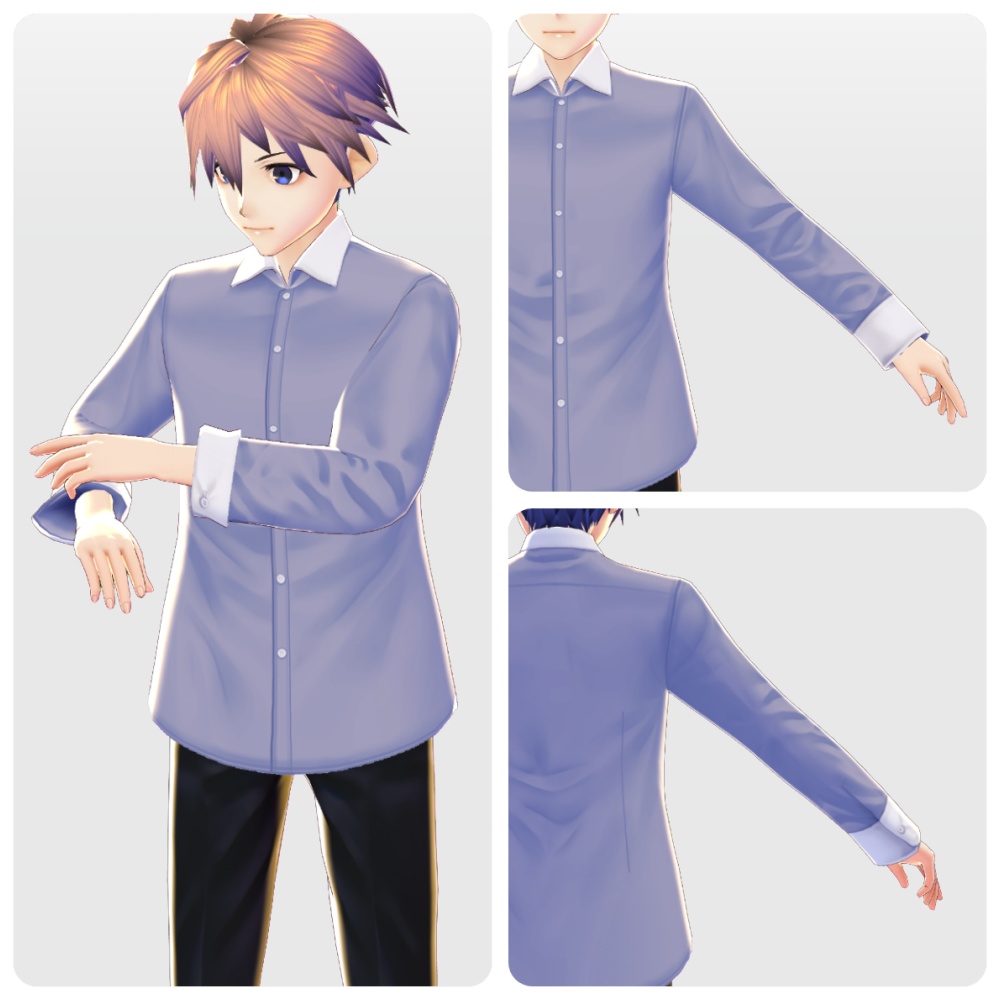 クレリックシャツ collar separated shirt【#Vroid 正式版カスタムアイテム対応】
