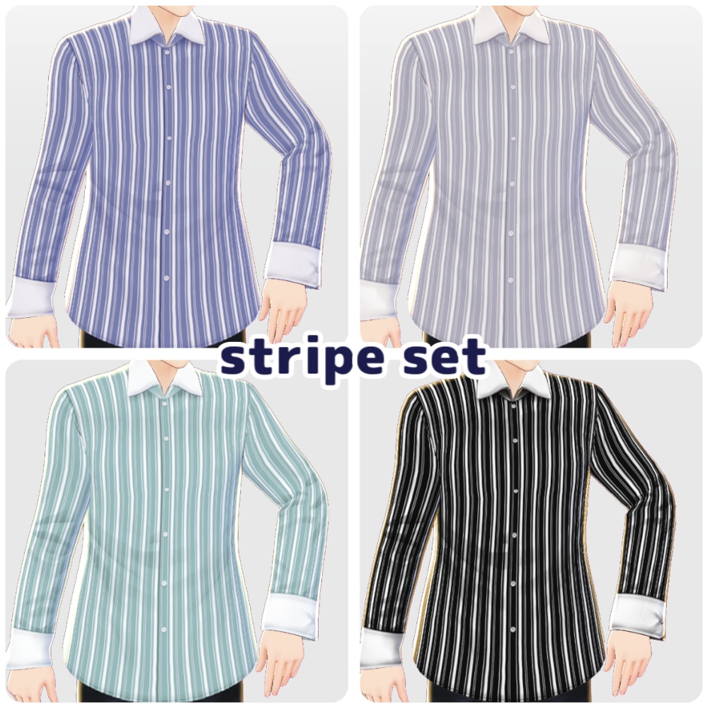 クレリックシャツ collar separated shirt【#Vroid 正式版カスタムアイテム対応】