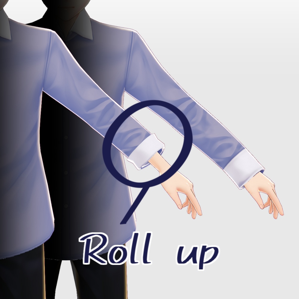 クレリックシャツ collar separated shirt【#Vroid 正式版カスタムアイテム対応】