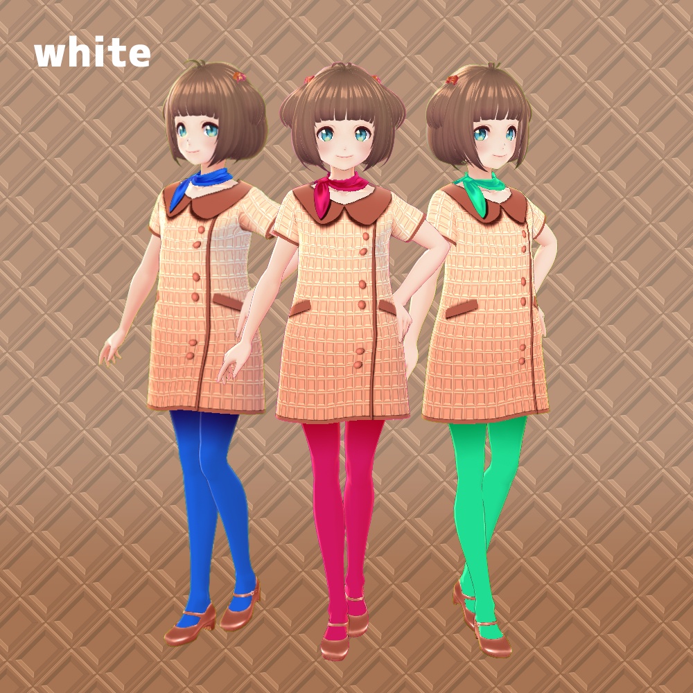 チョコレートショップワンピース【#Vroid 正式版カスタムアイテム対応】