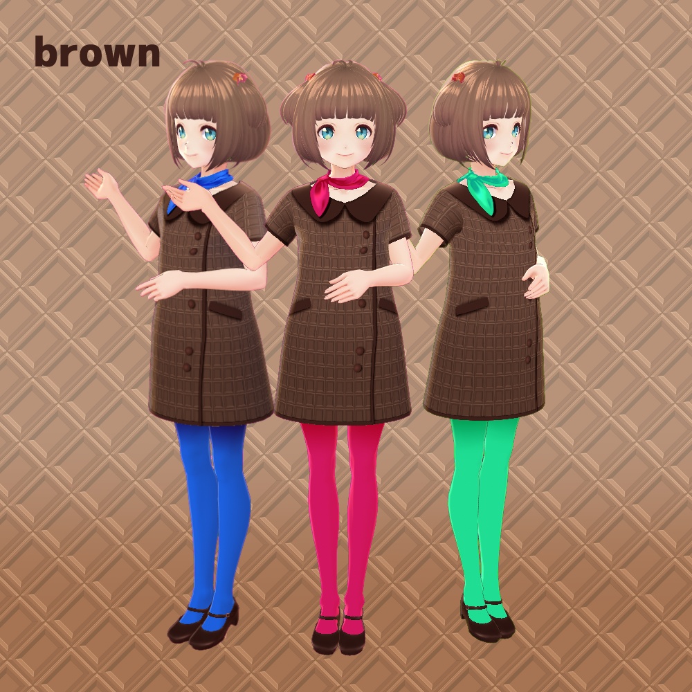 チョコレートショップワンピース【#Vroid 正式版カスタムアイテム対応】