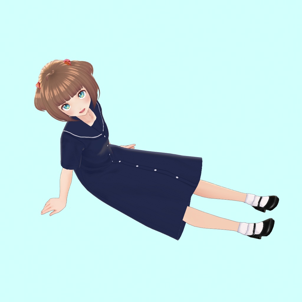 【無料あり】セーラーシャツワンピース(盛夏服)summer sailor dress【#Vroid 正式版カスタムアイテム対応】