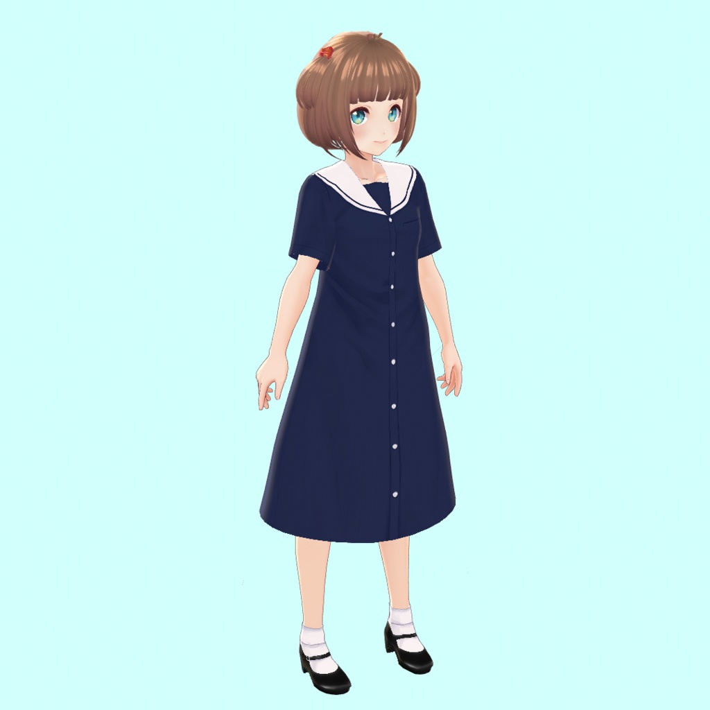 【無料あり】セーラーシャツワンピース(盛夏服)summer sailor dress【#Vroid 正式版カスタムアイテム対応】