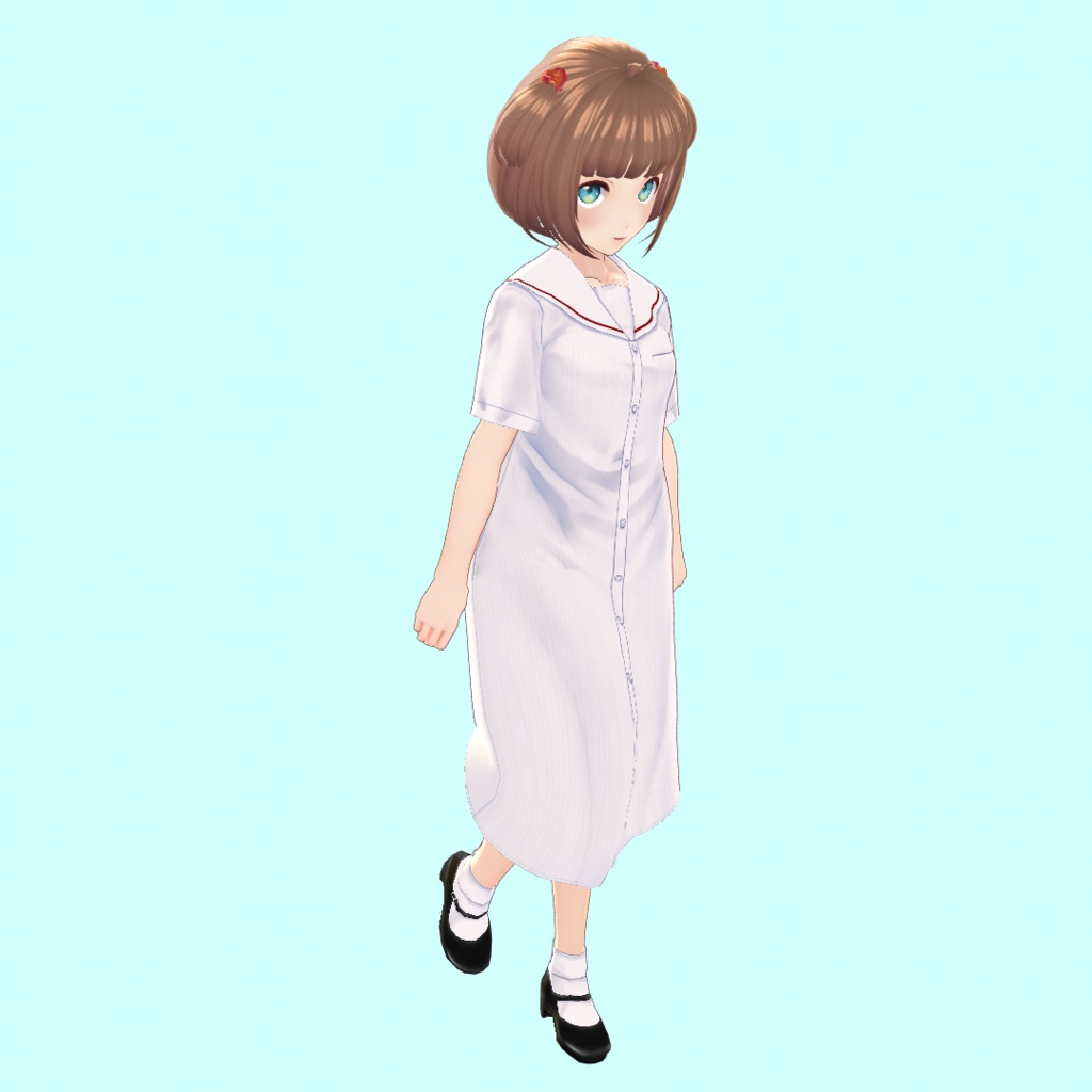 【無料あり】セーラーシャツワンピース(盛夏服)summer sailor dress【#Vroid 正式版カスタムアイテム対応】