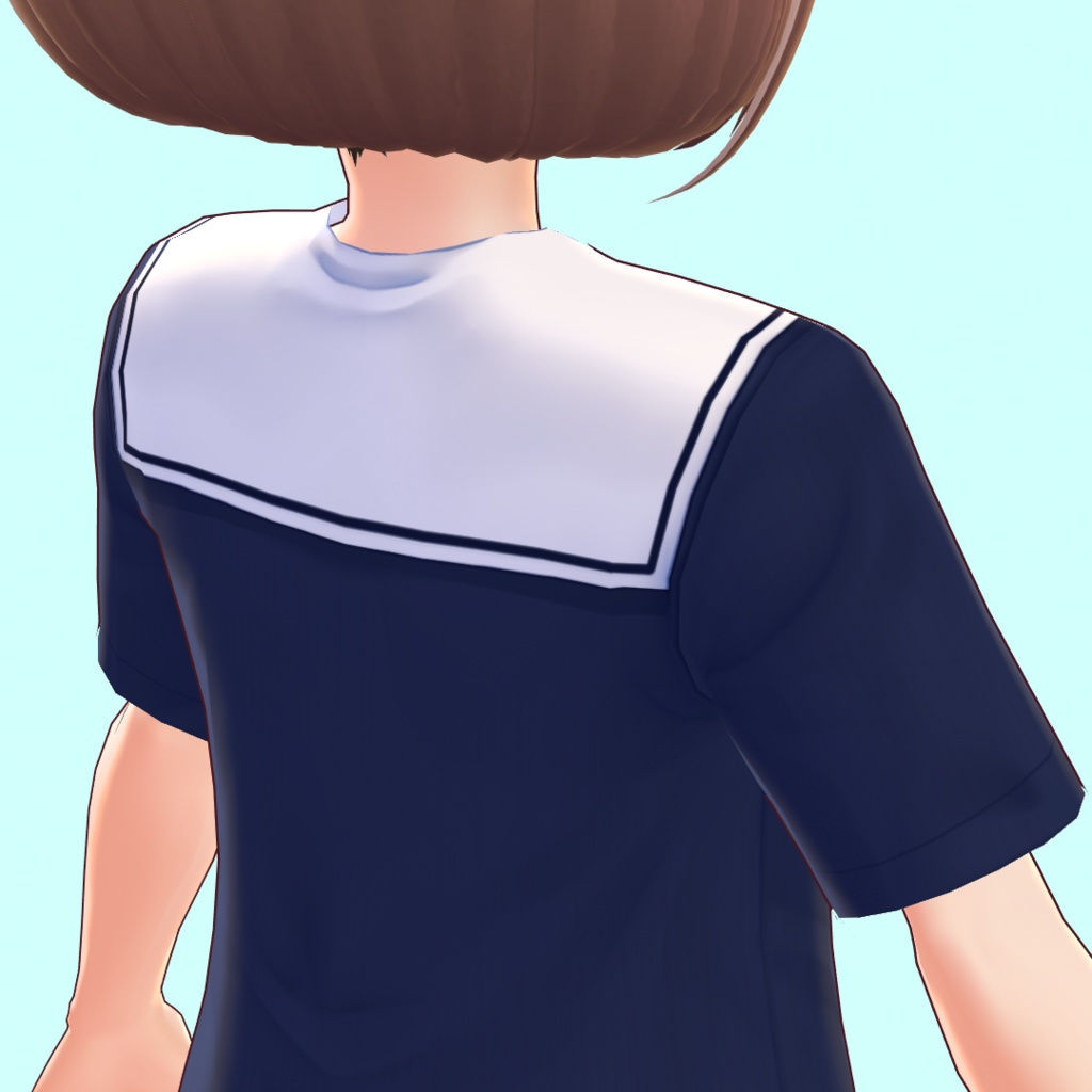 【無料あり】セーラーシャツワンピース(盛夏服)summer sailor dress【#Vroid 正式版カスタムアイテム対応】