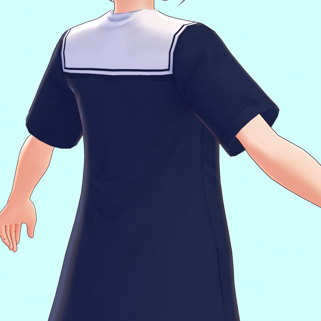 【無料あり】セーラーシャツワンピース(盛夏服)summer sailor dress【#Vroid 正式版カスタムアイテム対応】