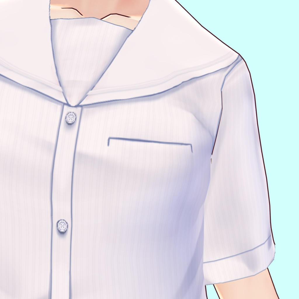 【無料あり】セーラーシャツワンピース(盛夏服)summer sailor dress【#Vroid 正式版カスタムアイテム対応】