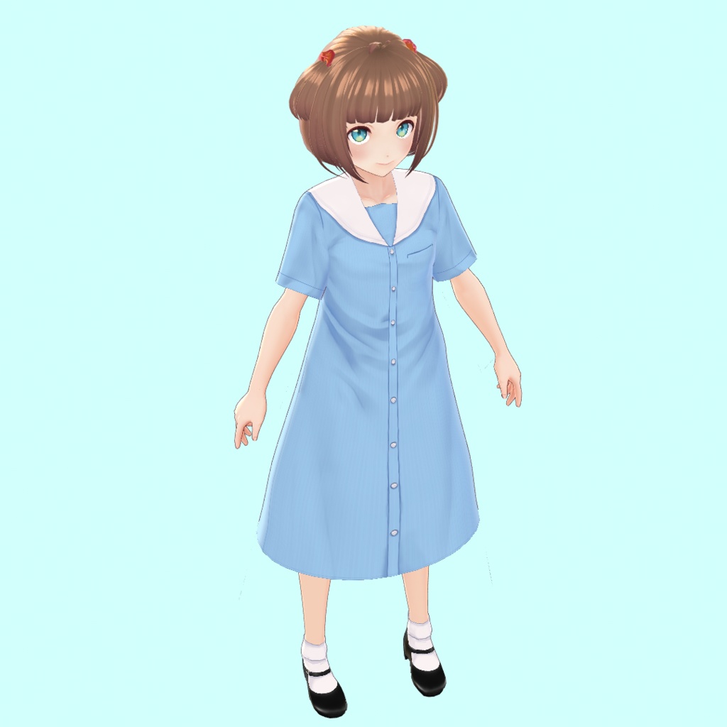 【無料あり】セーラーシャツワンピース(盛夏服)summer sailor dress【#Vroid 正式版カスタムアイテム対応】