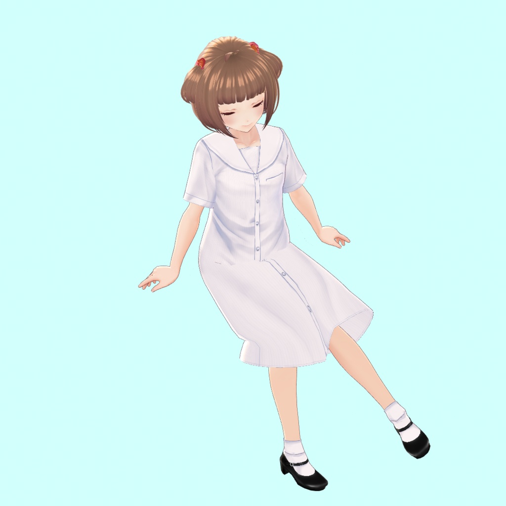 【無料あり】セーラーシャツワンピース(盛夏服)summer sailor dress【#Vroid 正式版カスタムアイテム対応】