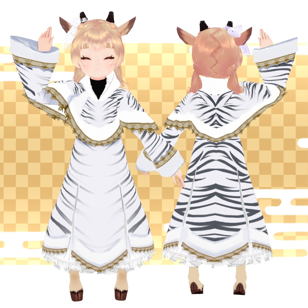 【#Vroid 正式版対応】ふわもこ虎柄コート【正月 節分】
