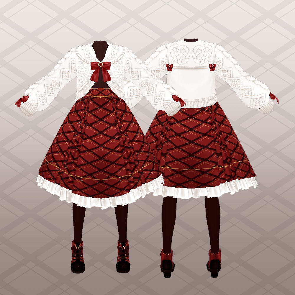 Winter check set #VRoid #風見商店