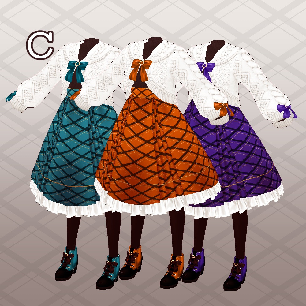 Winter check set #VRoid #風見商店