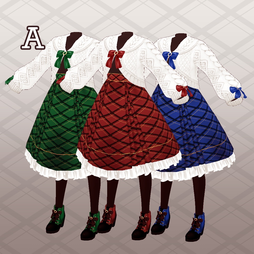 Winter check set #VRoid #風見商店