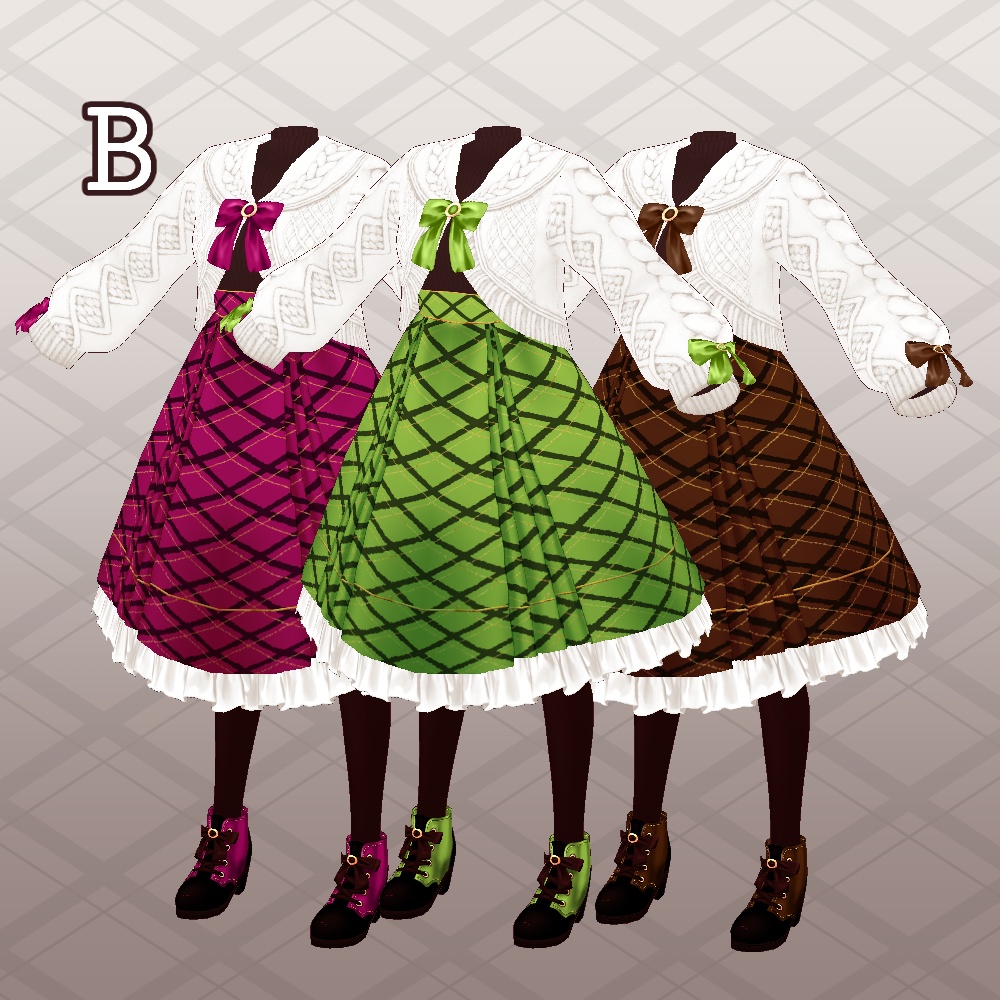 Winter check set #VRoid #風見商店