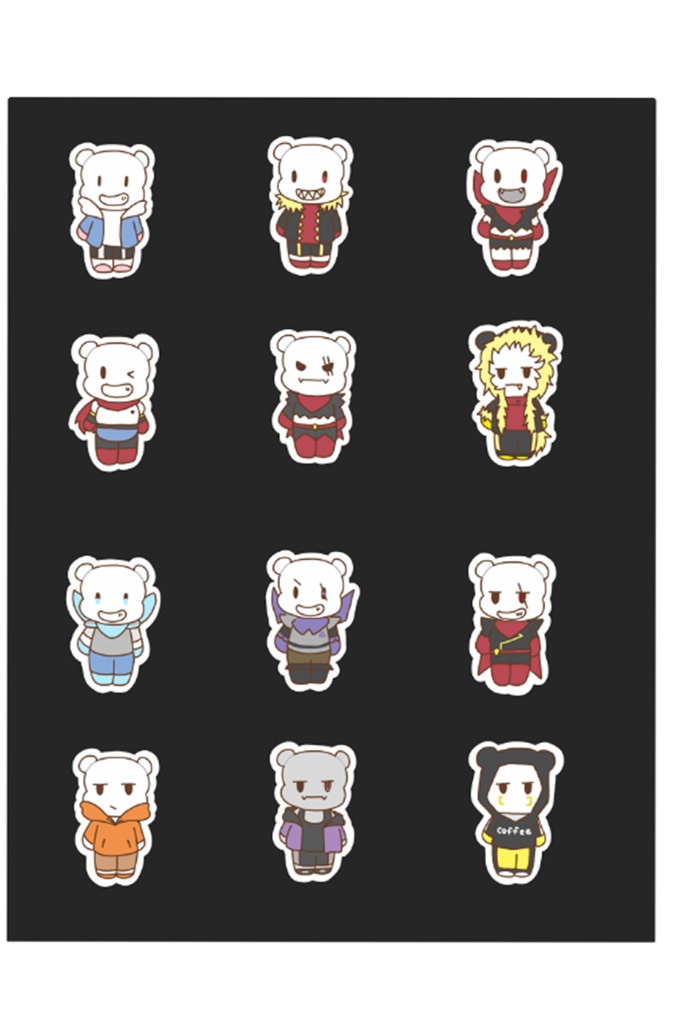 【AU】骨テディ シールセット