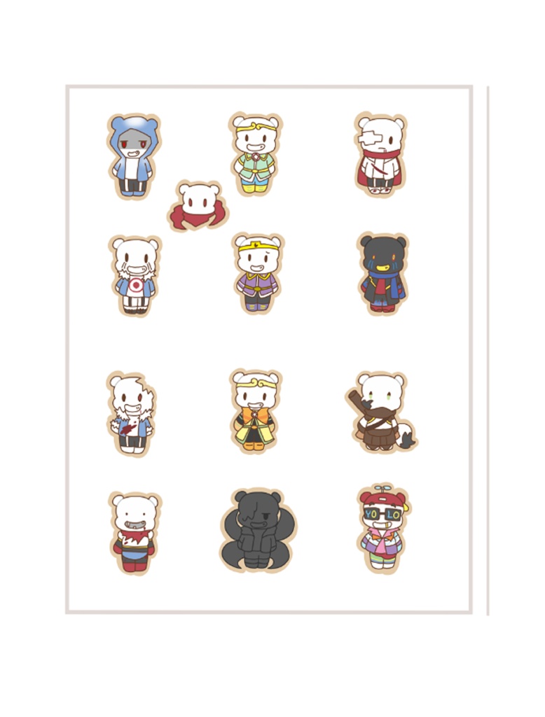 【AU】骨テディ シールセット