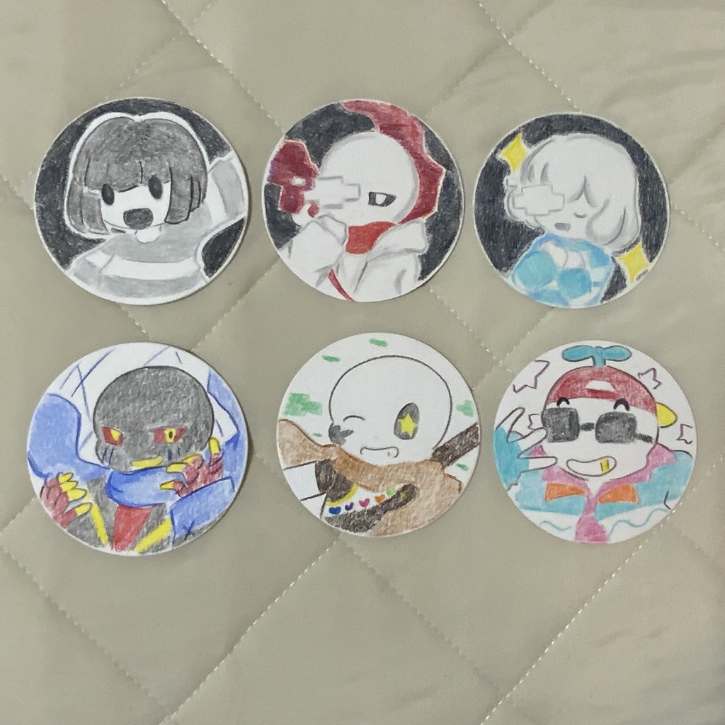 【AU】コースター　原画　コアフリ・アフテ・インク・エラー・フレッシュ