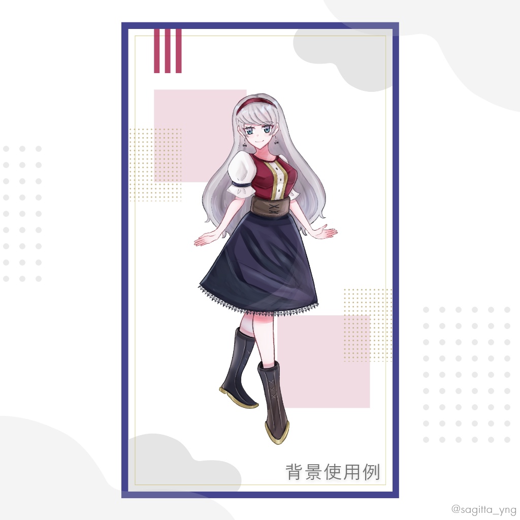 銀髪の女の子の立ち絵イラスト【表情差分6種類セットあり】