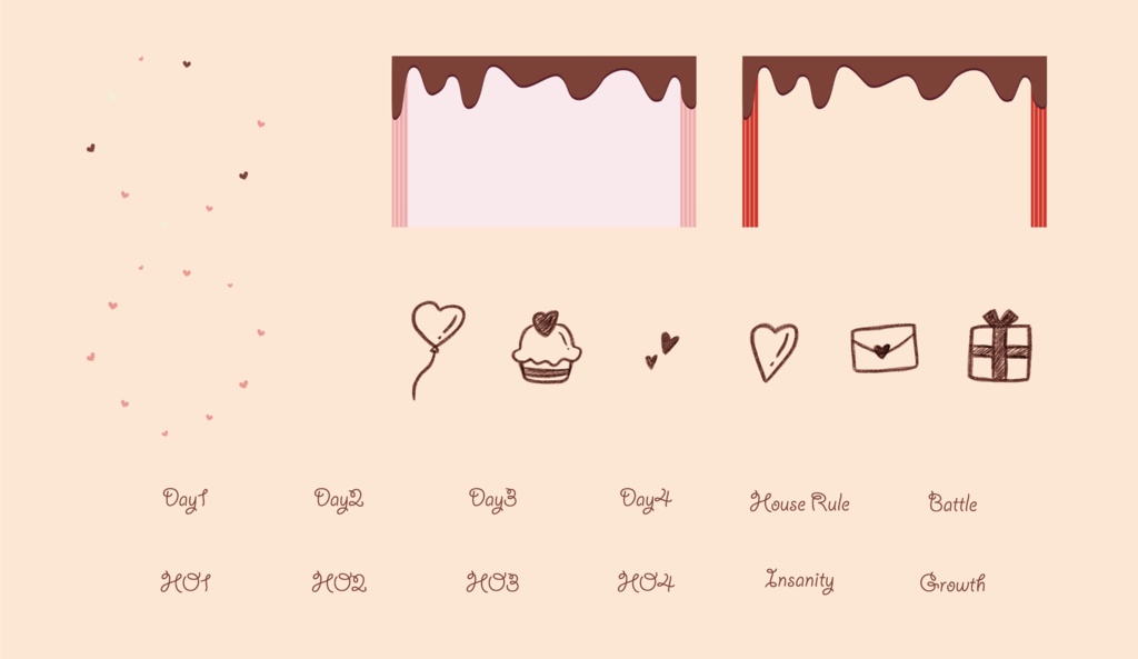 【お部屋zip付き】夜長亭 演出素材帖vol.06|『恋菓とひみつの色』