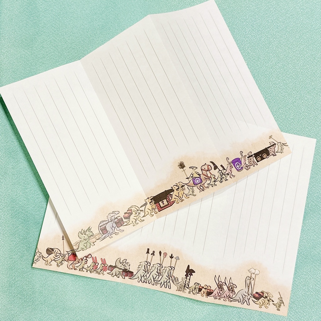 大名(でぃーのー)行列 一筆箋便箋 水のり封緘紙つき