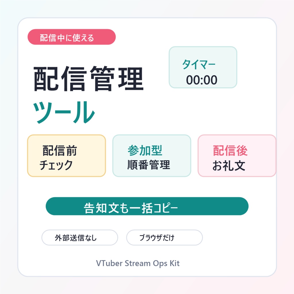 配信前・配信中・配信後の運用ツール