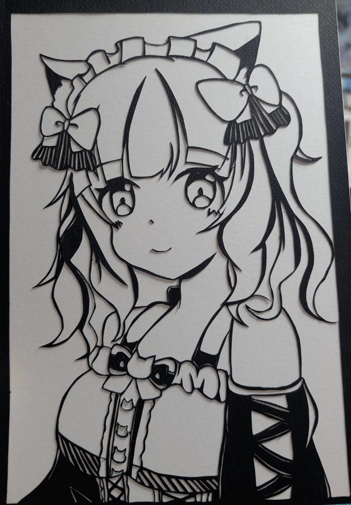 凪紗3周年記念 切り絵 A4サイズ原画作品