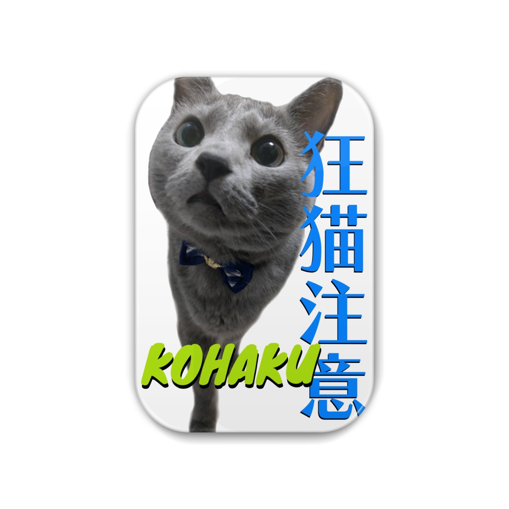 「狂猫注意」缶バッジ