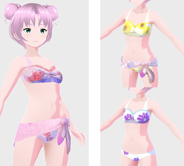 ３Ｄアバター用水着・花柄ビキニ