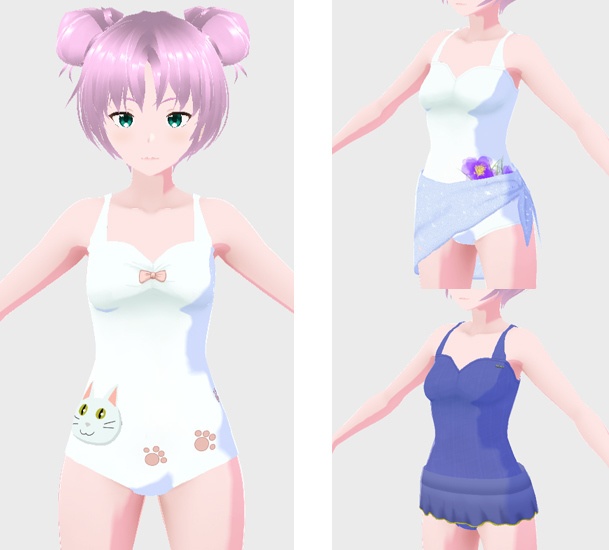 ３Ｄアバター用水着・シンプルなワンピース