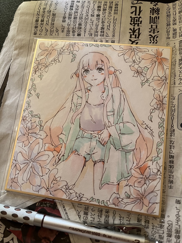 ボンバーガールミニ色紙　モモさん