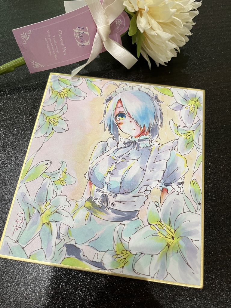 ボンバーガールミニ色紙　グレイ