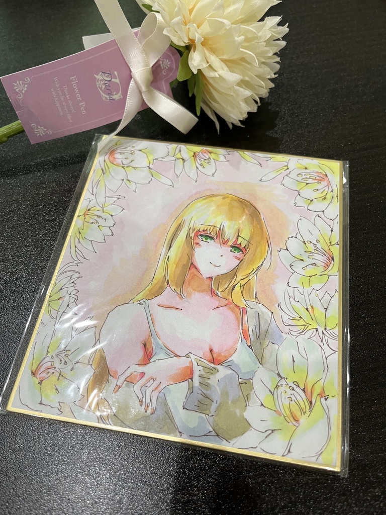 ボンバーガールミニ色紙　セピア