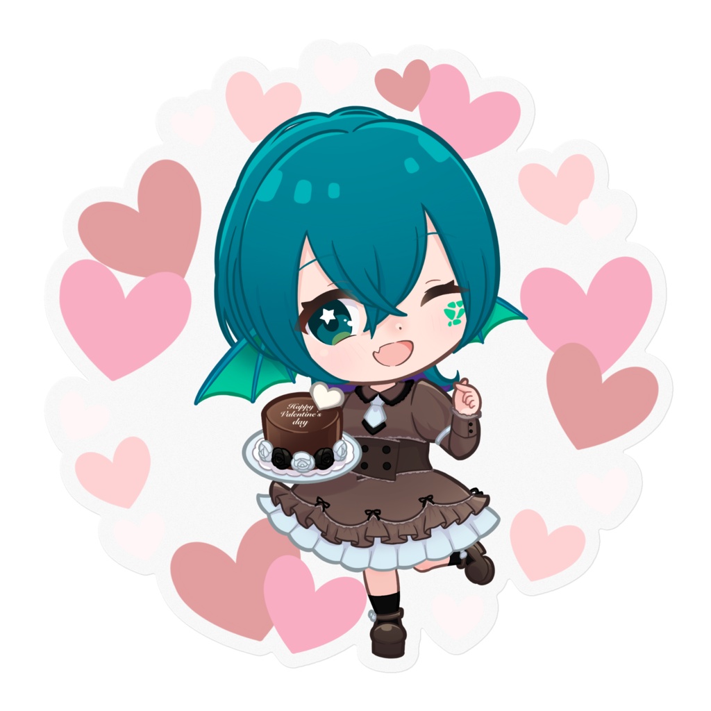 バレンタインイラストつな