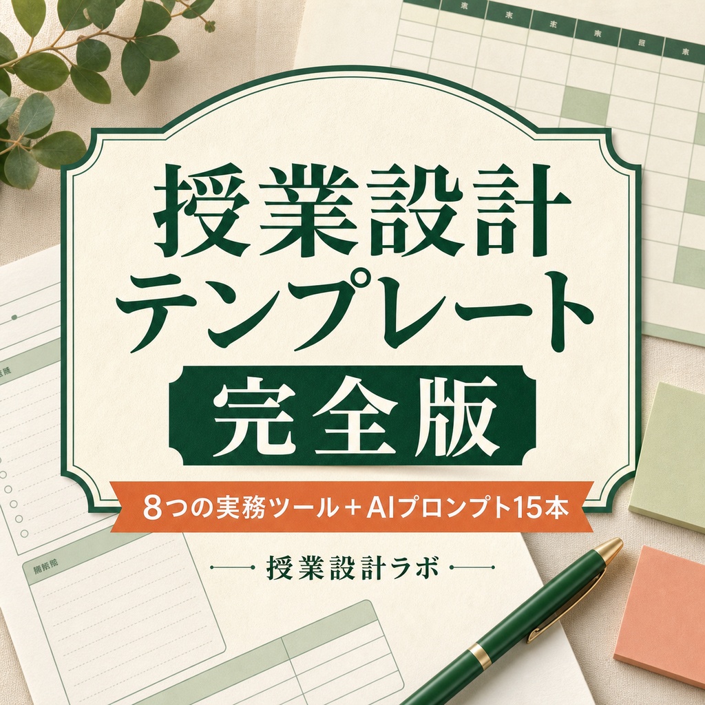 授業設計テンプレート完全版｜8つの実務ツール＋AIプロンプト15本